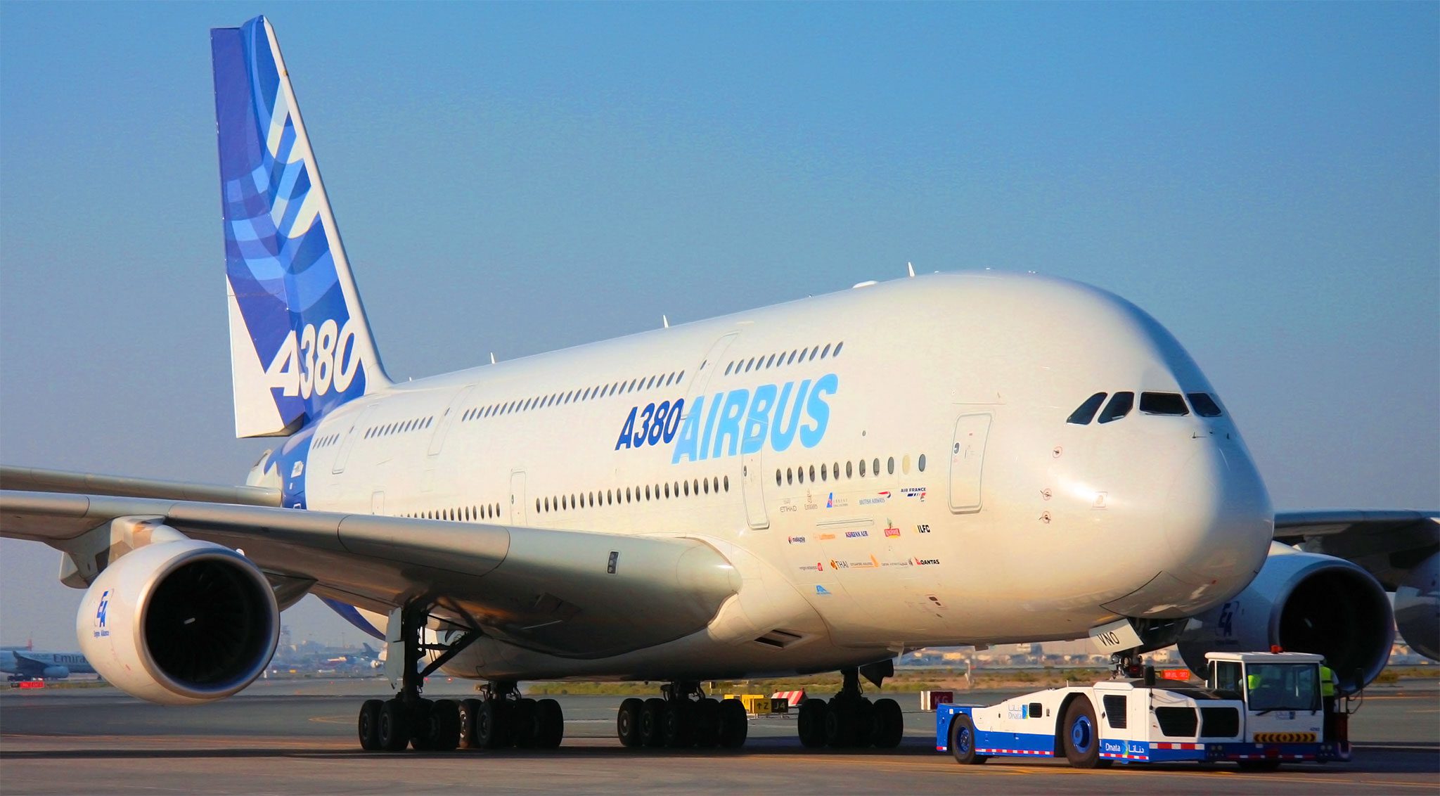 airbus a380 on ramp