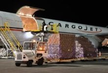 cargojet flight arrives edmonton