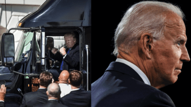 trump biden trucks