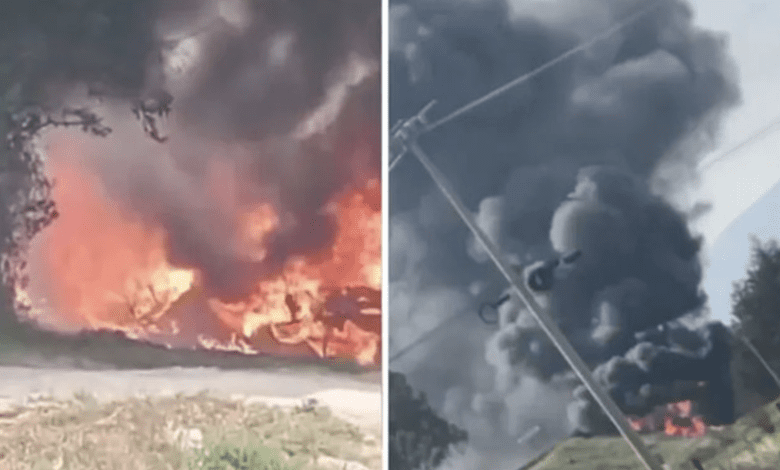 (Video) Tragedia en Tulancingo: camión de carga cae de puente, se incendia y deja al menos un muerto 1 Captura de pantalla 2025 12 16 a las 4.11.21 p.m